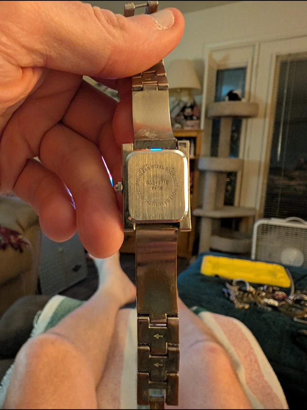 Silver Rectangular Dial Wristwatch With Quartz Movement Brand New Battery
